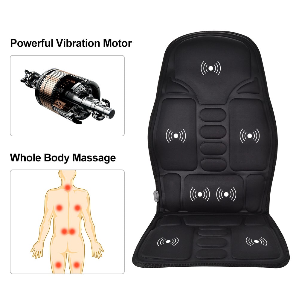 Electric Heated Massage Seat Cushion for Desk Chair Car and Office with Vibration and Remote Control - Image 1