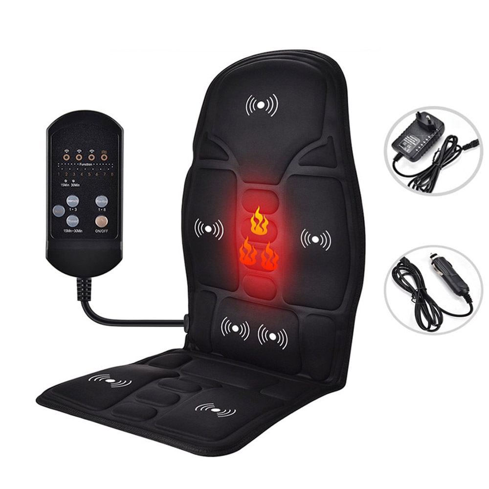 Electric Heated Massage Seat Cushion for Desk Chair Car and Office with Vibration and Remote Control - Image 2