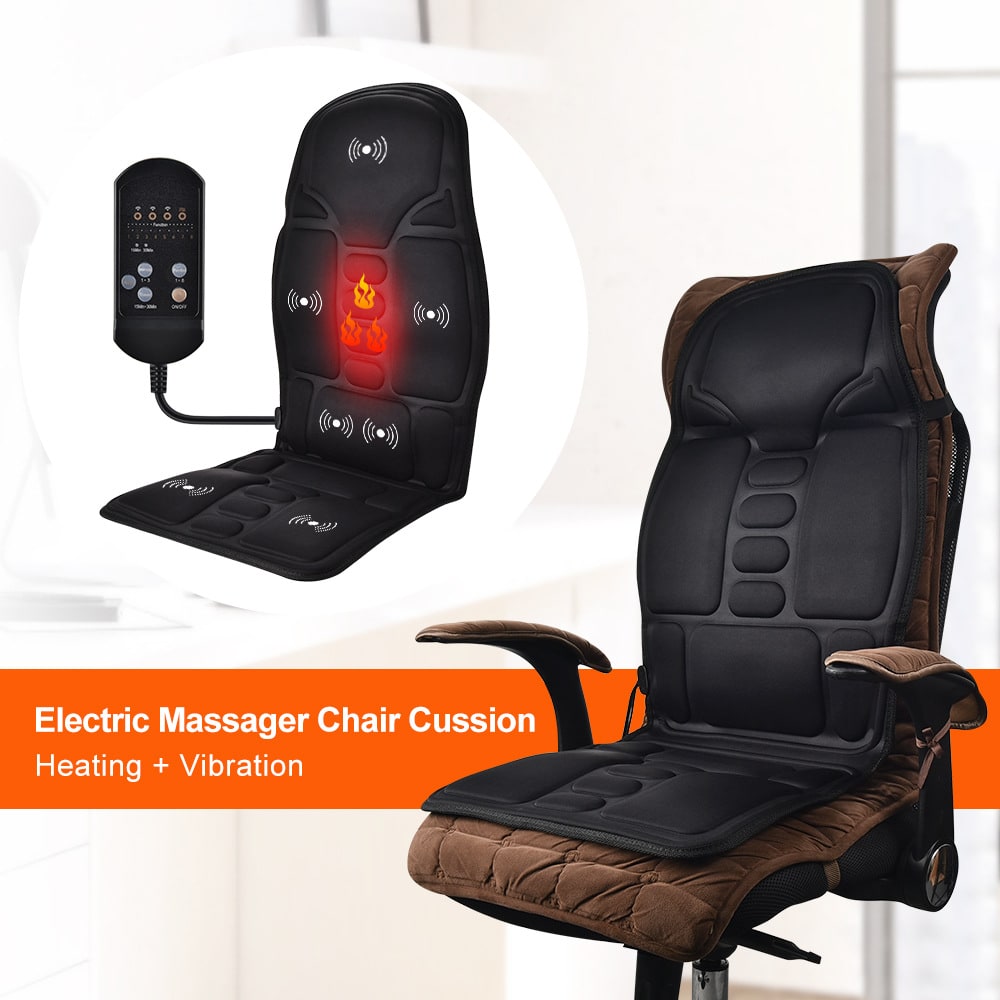 Electric Heated Massage Seat Cushion for Desk Chair Car and Office with Vibration and Remote Control - Image 4