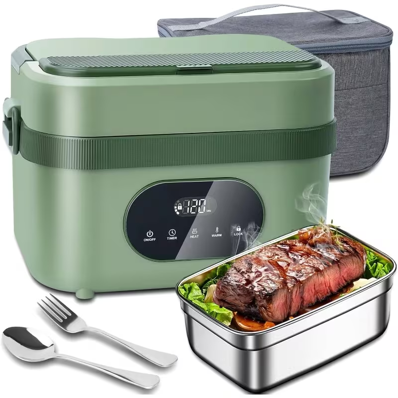 Electric Heated Portable Lunch Box with Cordless Battery LED Display and Insulated Carrying Bag - Image 2