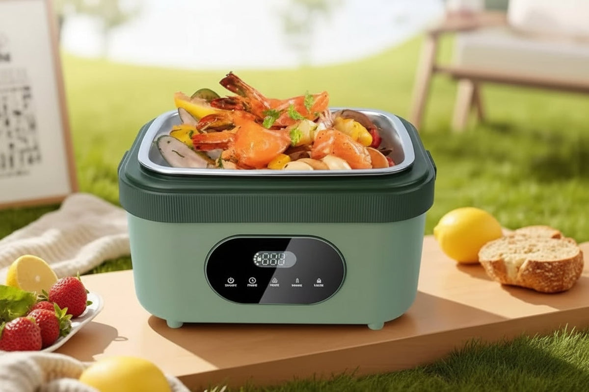 Electric Heated Portable Lunch Box with Cordless Battery LED Display and Insulated Carrying Bag - Image 3