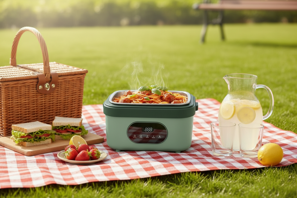 Electric Heated Portable Lunch Box with Cordless Battery LED Display and Insulated Carrying Bag - Image 5