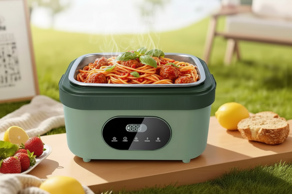 Electric Heated Portable Lunch Box with Cordless Battery LED Display and Insulated Carrying Bag - Image 7