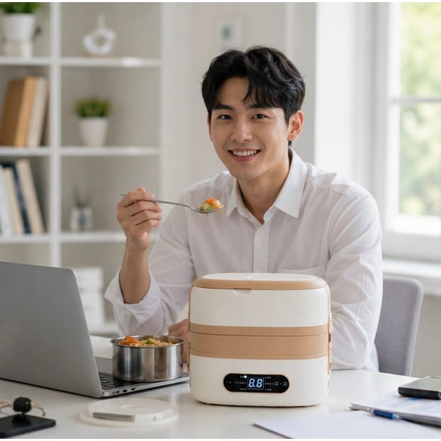 Electric Heated Stainless Steel Lunch Box with Bento Containers and Removable Cutlery Compartment - Image 14