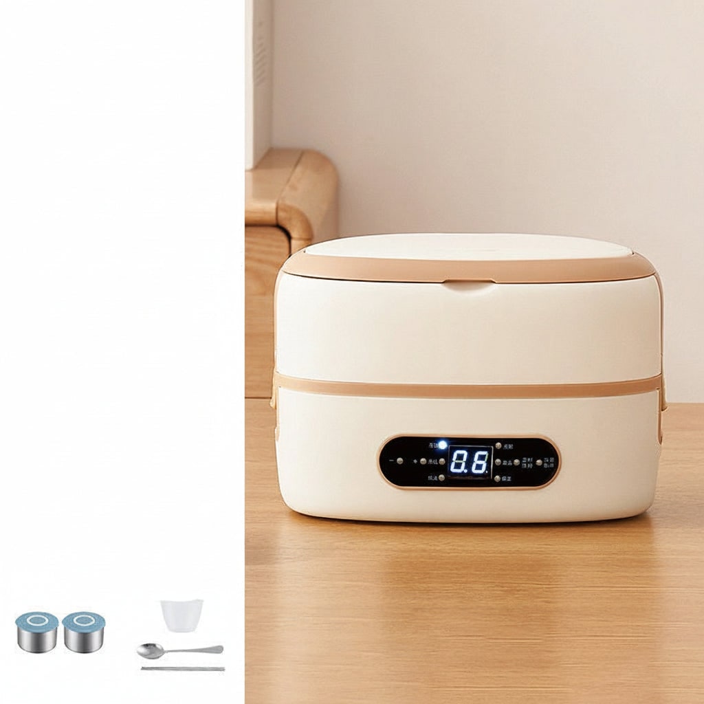 Electric Heated Stainless Steel Lunch Box with Bento Containers and Removable Cutlery Compartment - Image 7