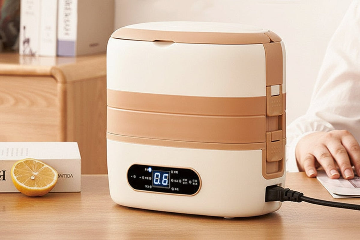 Electric Heated Stainless Steel Lunch Box with Bento Containers and Removable Cutlery Compartment - Image 9