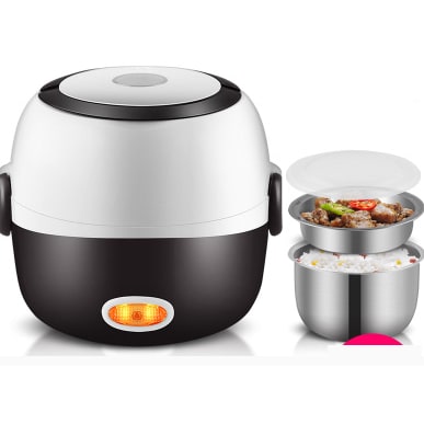 Electric Heating Portable Lunch Box with Stainless Steel Bowls and Food Steamer Bento - Image 4