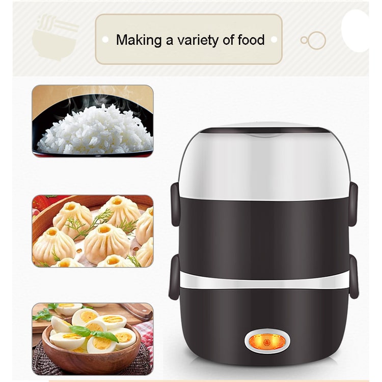 Electric Heating Portable Lunch Box with Stainless Steel Bowls and Food Steamer Bento - Image 5