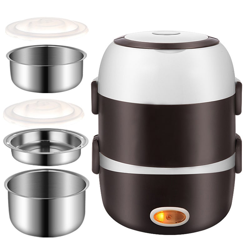 Electric Heating Portable Lunch Box with Stainless Steel Bowls and Food Steamer Bento - Image 7