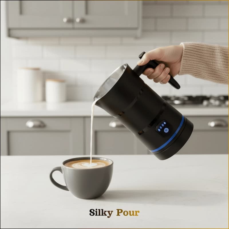 Electric Milk Frother and Steamer with Automatic Frothing for Creamy Foam Handheld - Image 2
