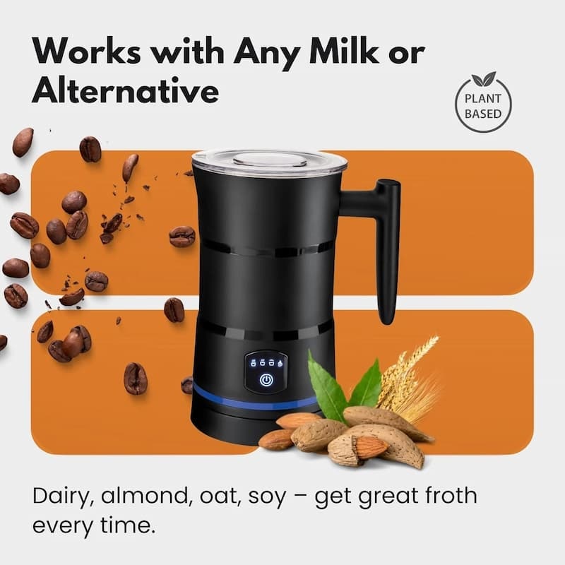 Electric Milk Frother and Steamer with Automatic Frothing for Creamy Foam Handheld - Image 5