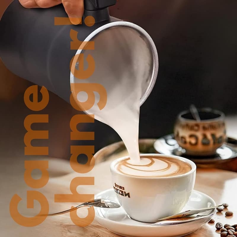 Electric Milk Frother and Steamer with Automatic Frothing for Creamy Foam Handheld - Image 6