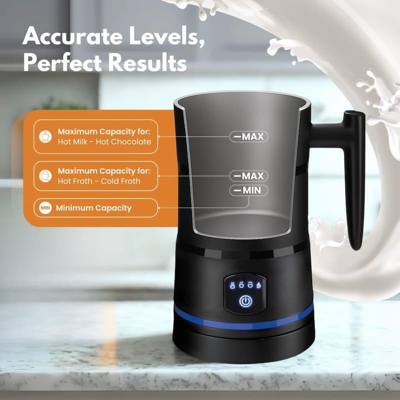 Electric Milk Frother and Steamer with Automatic Frothing for Creamy Foam Handheld - Image 7