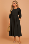 Elegant V-Neck Sleeveless Tiered Midi Summer Dress — close-up