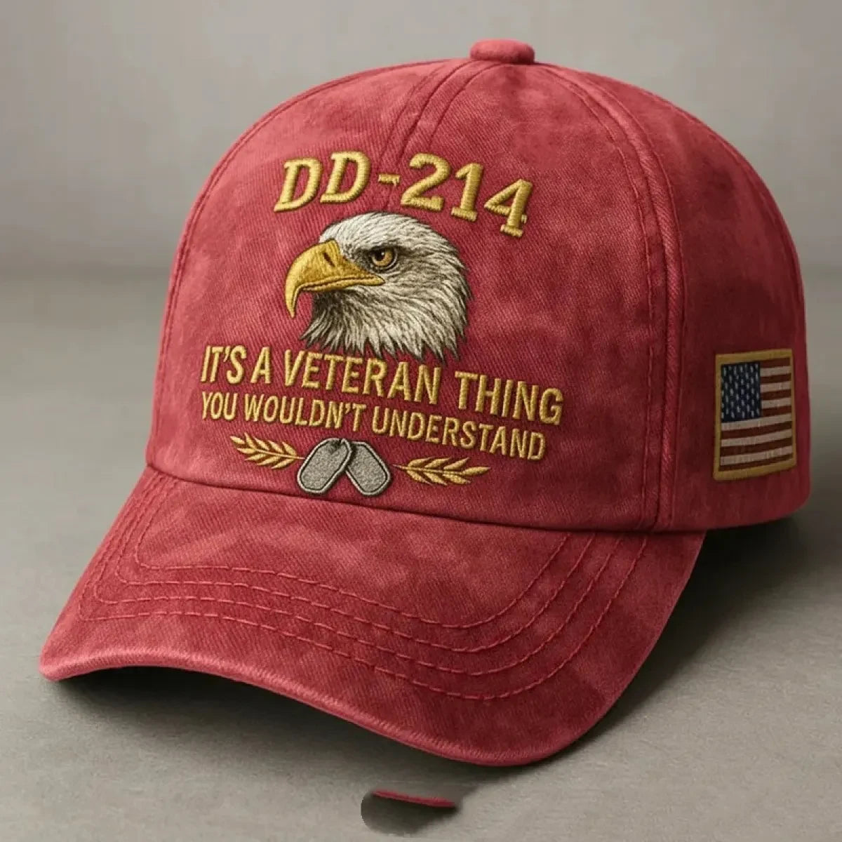 Embroidered Veteran Baseball Cap with Flag and Dd-214 Vintage Washed Cotton - Image 10