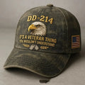 Embroidered Veteran Baseball Cap with Flag and Dd-214 Vintage Washed Cotton - Image 4