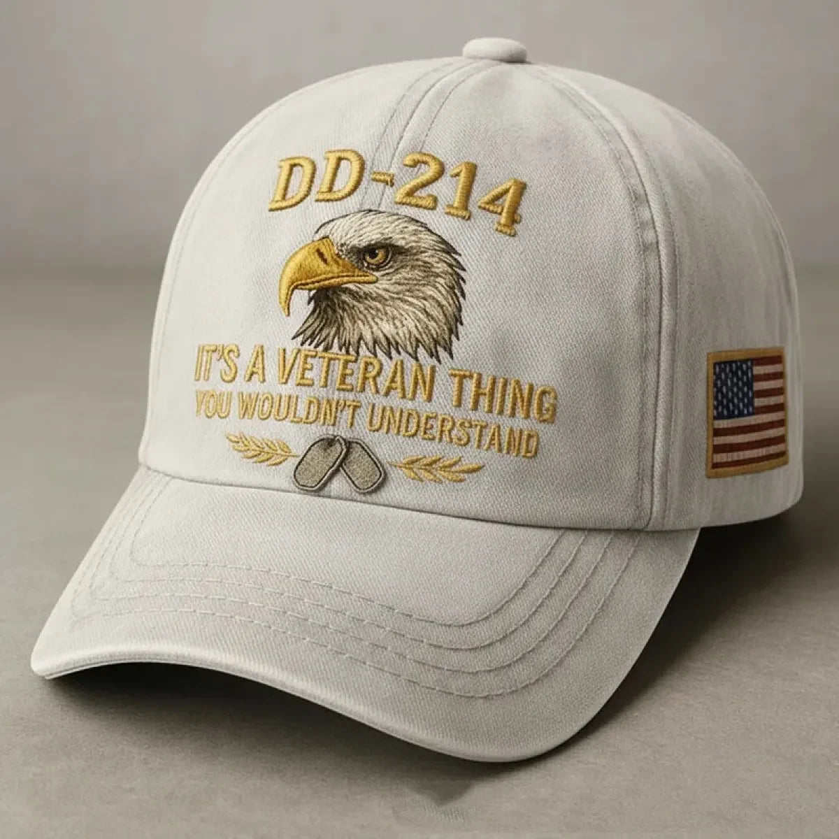 Embroidered Veteran Baseball Cap with Flag and Dd-214 Vintage Washed Cotton - Image 9
