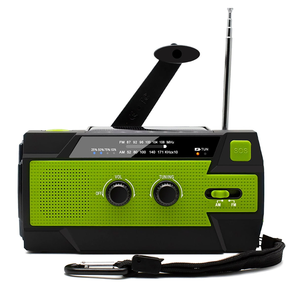 Emergency Radio with Solar Panel Hand Crank Flashlight and USB Charging - Image 2