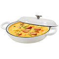 Enameled Cast Iron Braiser Pan with Lid Shallow Oven Safe Braising Cookware 3.8 Quart - Image 1