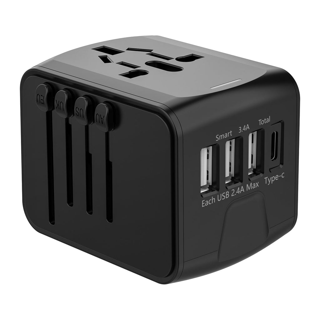 Eu Travel Adapter Plug with Universal Power Outlets USB and Usb-C Ports for Worldwide Charging - Image 1