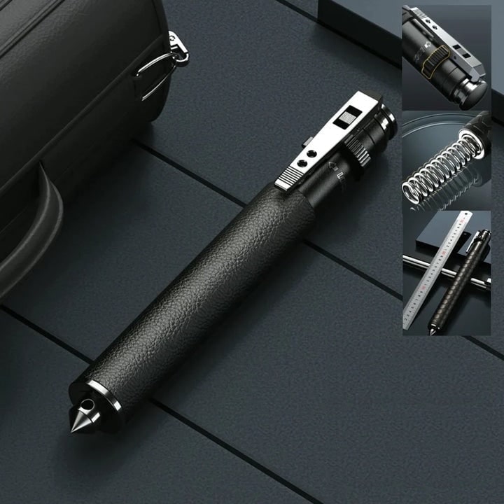 Expandable Collapsible Self Defense Baton with Telescopic Steel Shaft and Glass Breaker Tip - Image 1