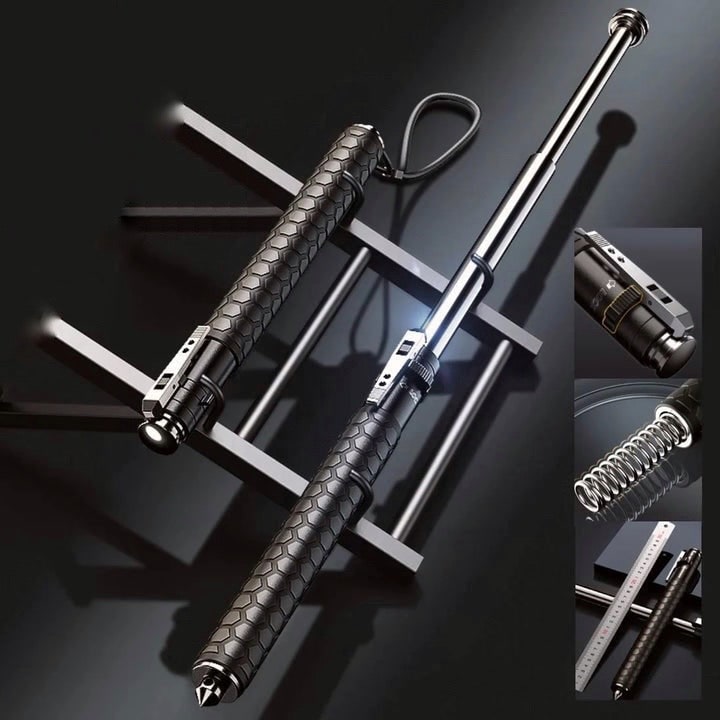 Expandable Collapsible Self Defense Baton with Telescopic Steel Shaft and Glass Breaker Tip - Image 5