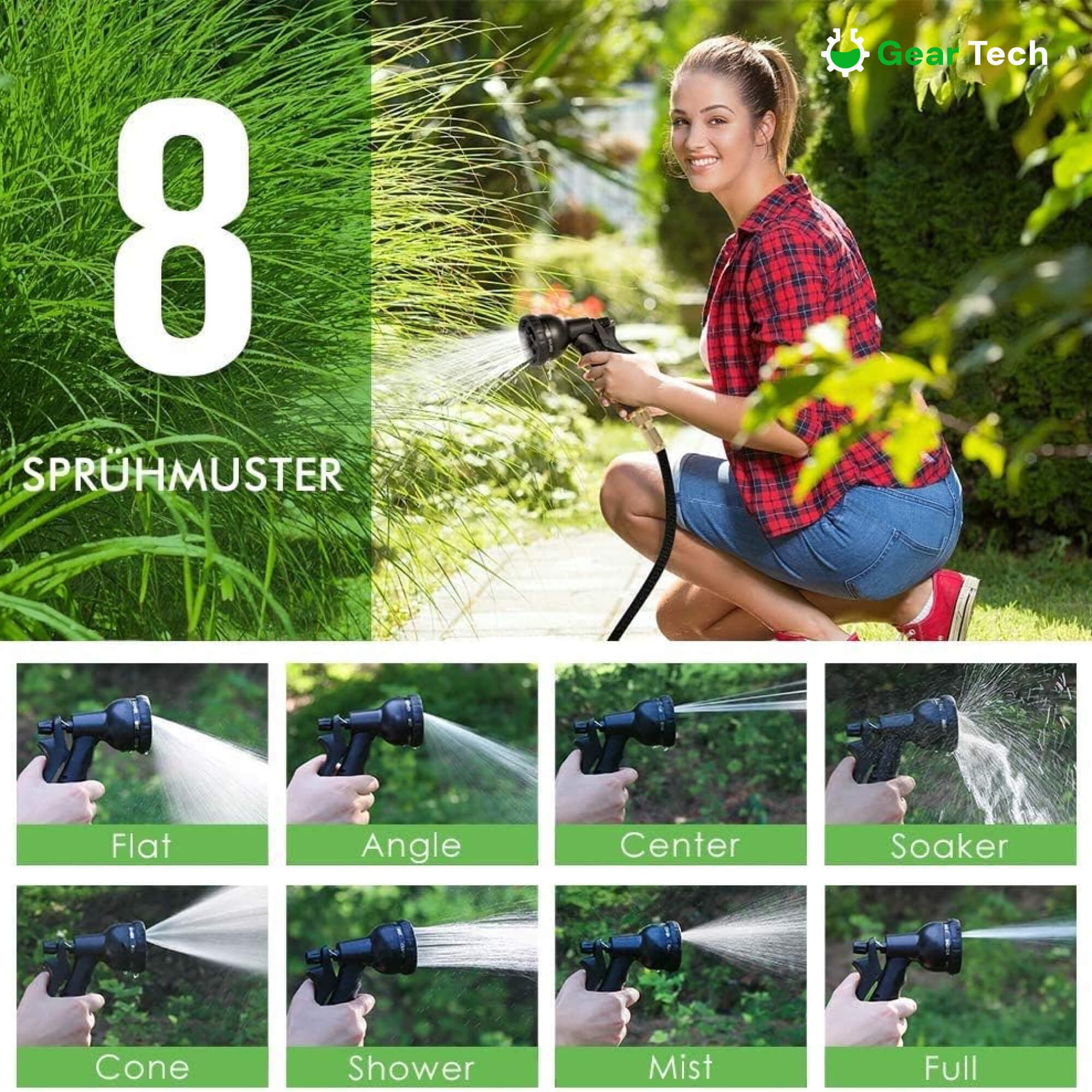 Expandable Garden Hose with Flexible Anti-Kink Design 8-Mode Spray Nozzle and Leak-Proof Connectors - Image 11