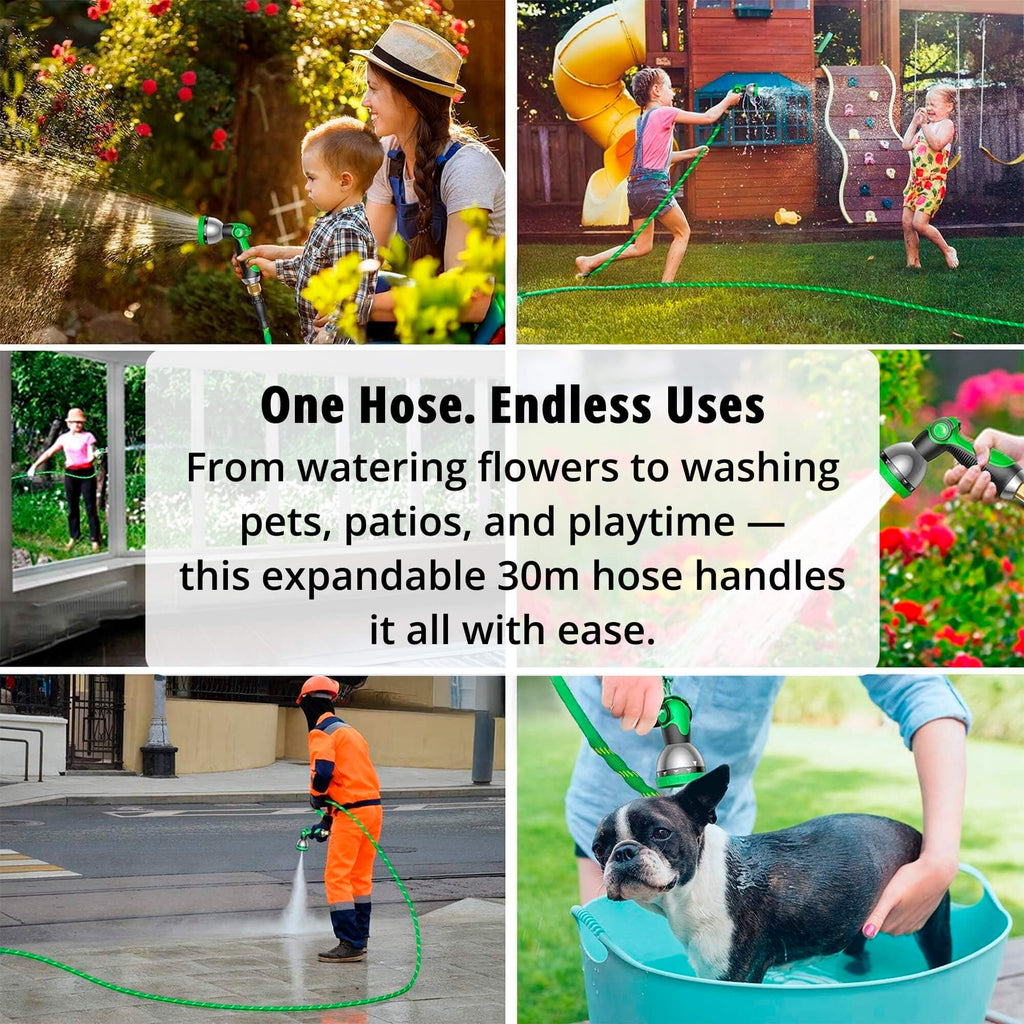 Expandable Garden Hose with Flexible Anti-Kink Design 8-Mode Spray Nozzle and Leak-Proof Connectors - Image 12