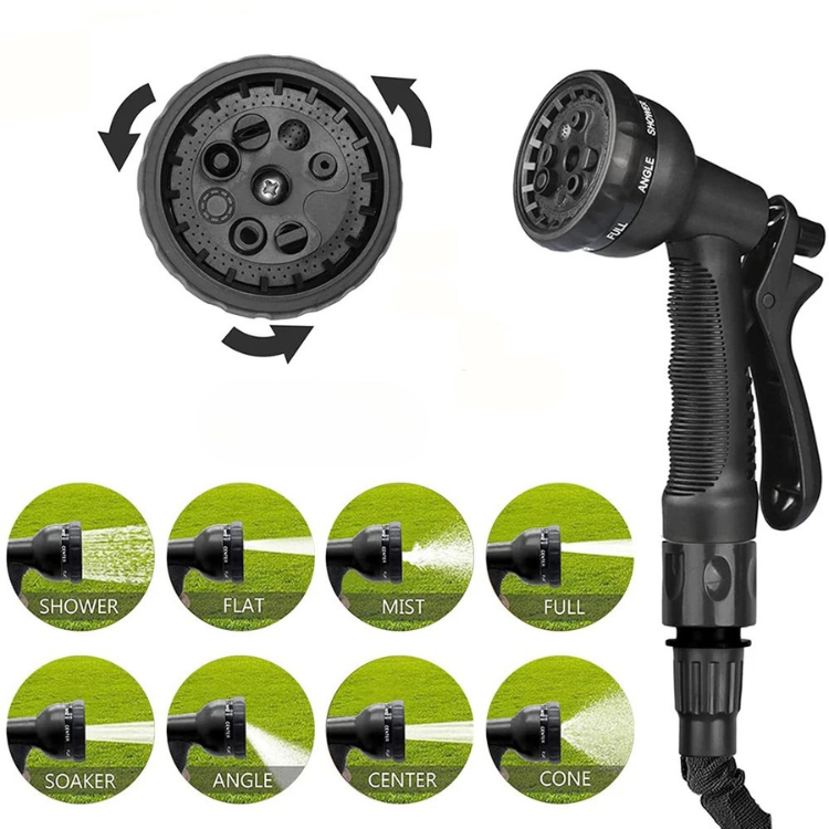 Expandable Garden Hose with Flexible Anti-Kink Design 8-Mode Spray Nozzle and Leak-Proof Connectors - Image 2