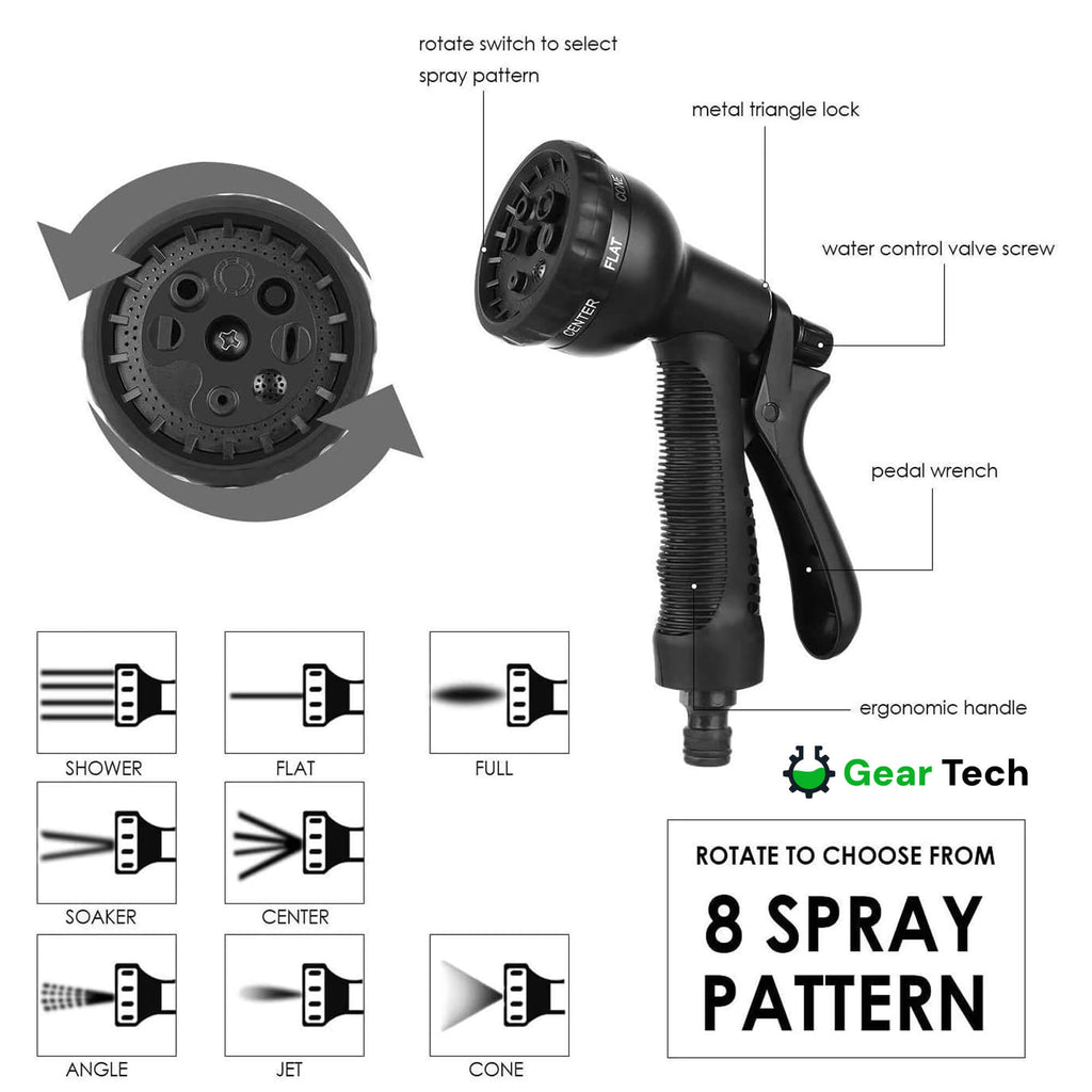 Expandable Garden Hose with Flexible Anti-Kink Design 8-Mode Spray Nozzle and Leak-Proof Connectors - Image 5