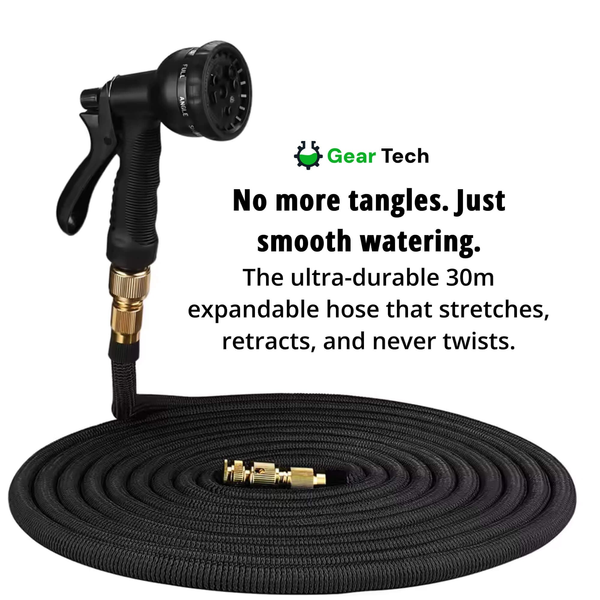 Expandable Garden Hose with Flexible Anti-Kink Design 8-Mode Spray Nozzle and Leak-Proof Connectors - Image 8