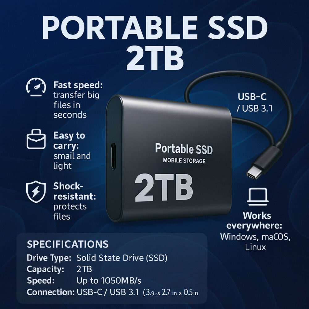 External Ssd Portable Solid State Drive 1tb Usb-C for Laptop and PC - Image 11