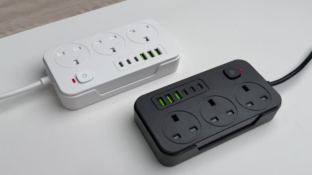 9 in 1 Surge Protected Power Socket 2M Cable 6 USB Ports