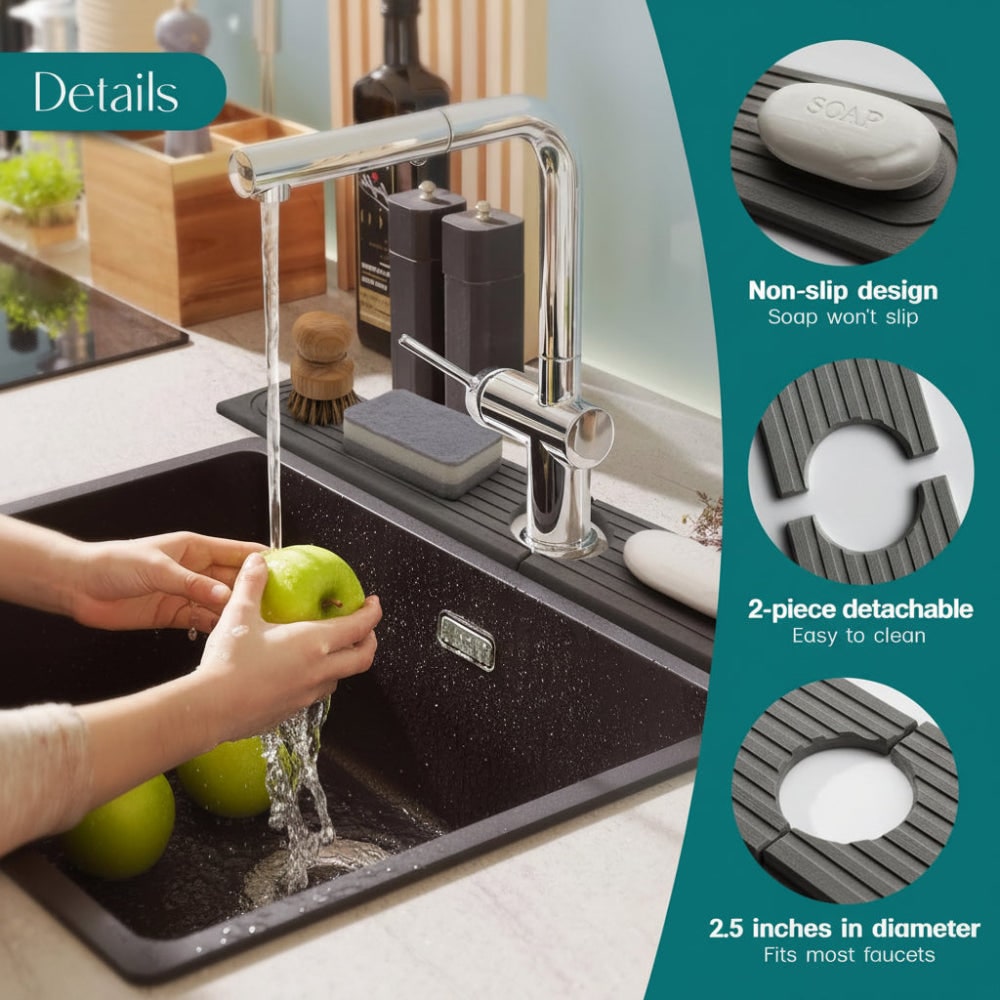 Faucet Splash Guard Mat with Absorbent Diatomite Stone for Kitchen Sink - Image 11