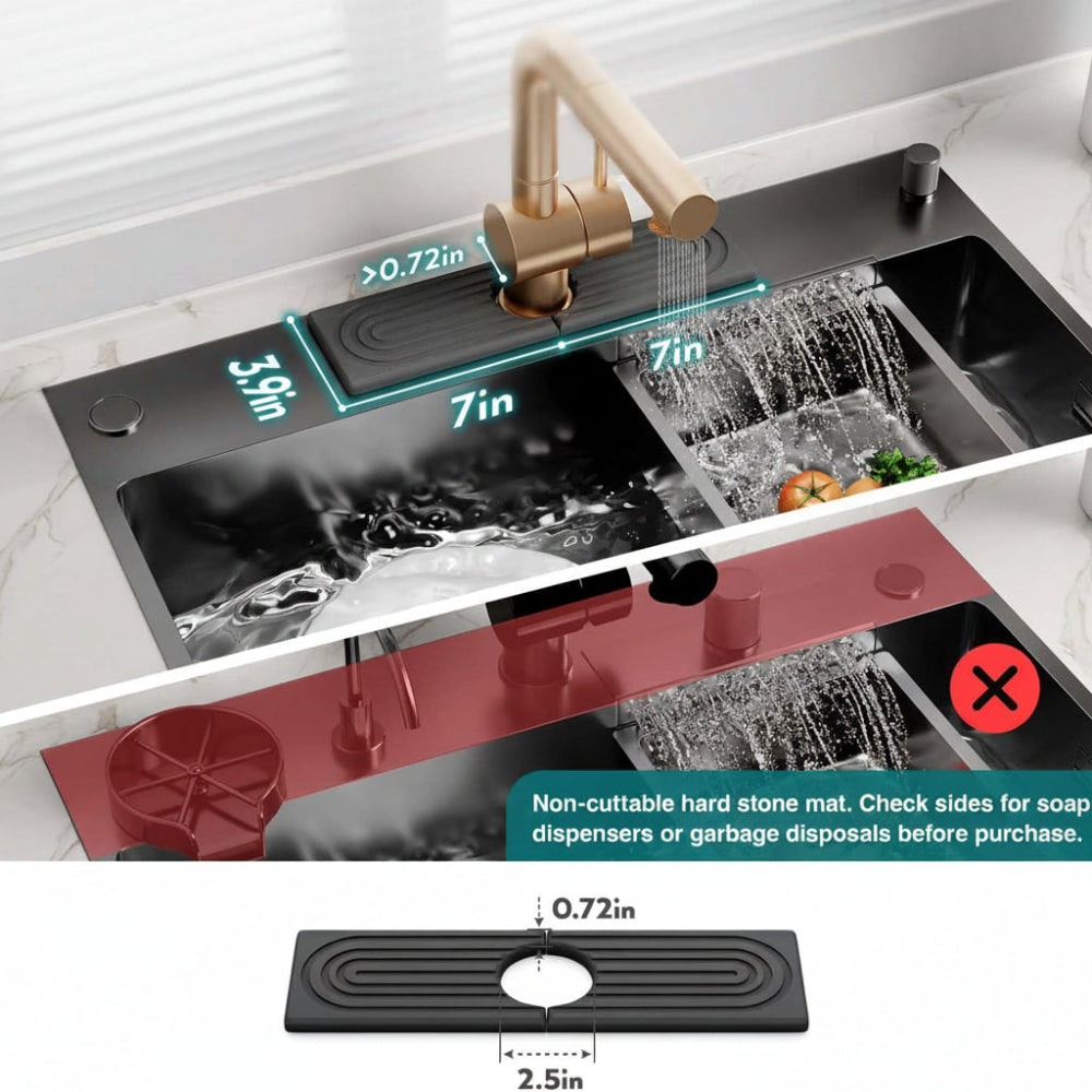Faucet Splash Guard Mat with Absorbent Diatomite Stone for Kitchen Sink - Image 6