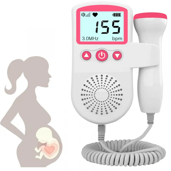Fetal Doppler and Pregnancy with Backlit Lcd Display and Built-In Speaker for Heart Monitors - Image 1