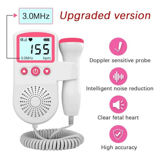 Fetal Doppler and Pregnancy with Backlit Lcd Display and Built-In Speaker for Heart Monitors - Image 7