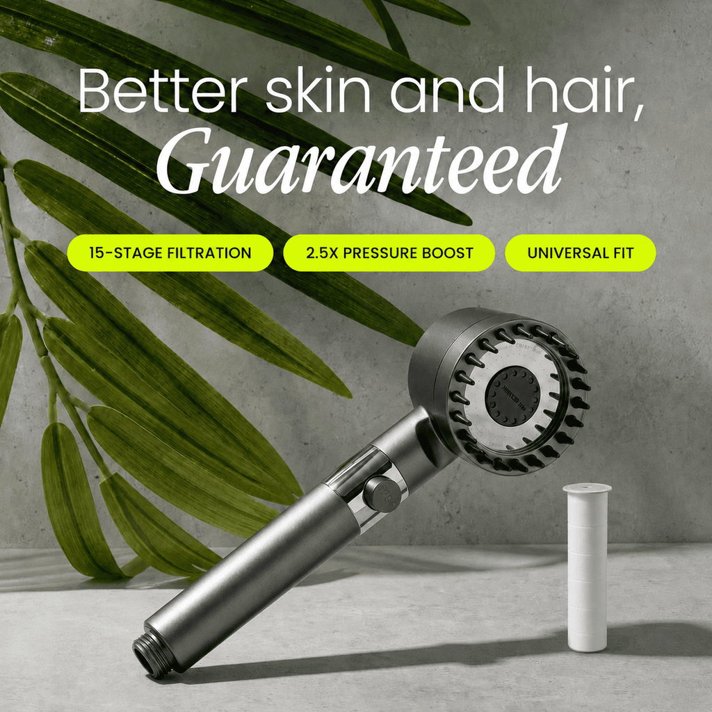 Filtered Water Shower Head with High Pressure Handheld Spray and Replaceable Filter Cartridge - Image 1