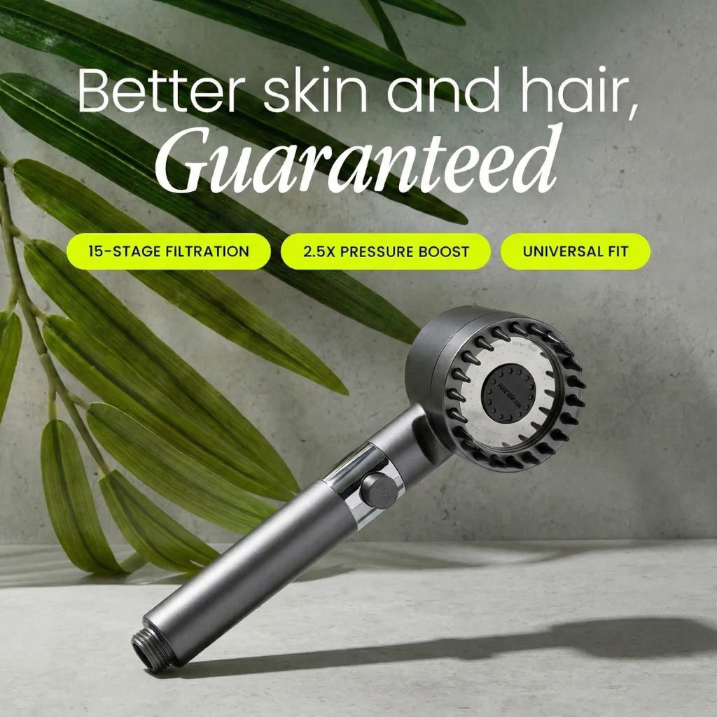 Filtered Water Shower Head with High Pressure Handheld Spray and Replaceable Filter Cartridge - Image 15