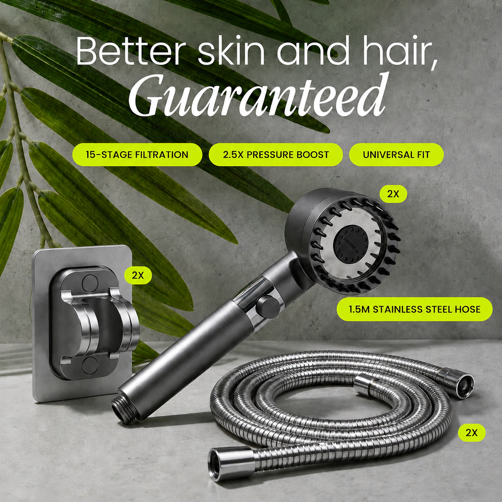 Filtered Water Shower Head with High Pressure Handheld Spray and Replaceable Filter Cartridge - Image 6