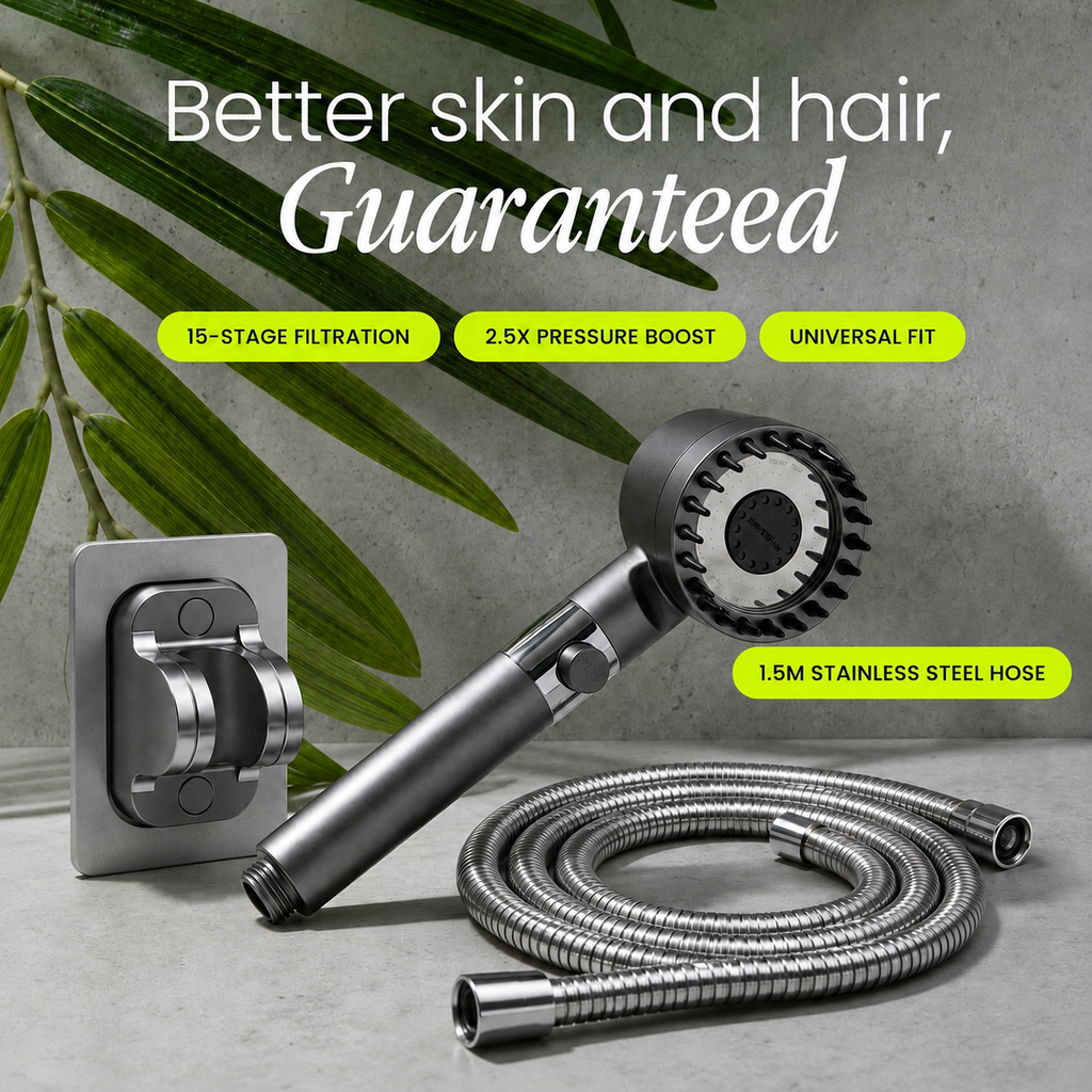 Filtered Water Shower Head with High Pressure Handheld Spray and Replaceable Filter Cartridge - Image 7