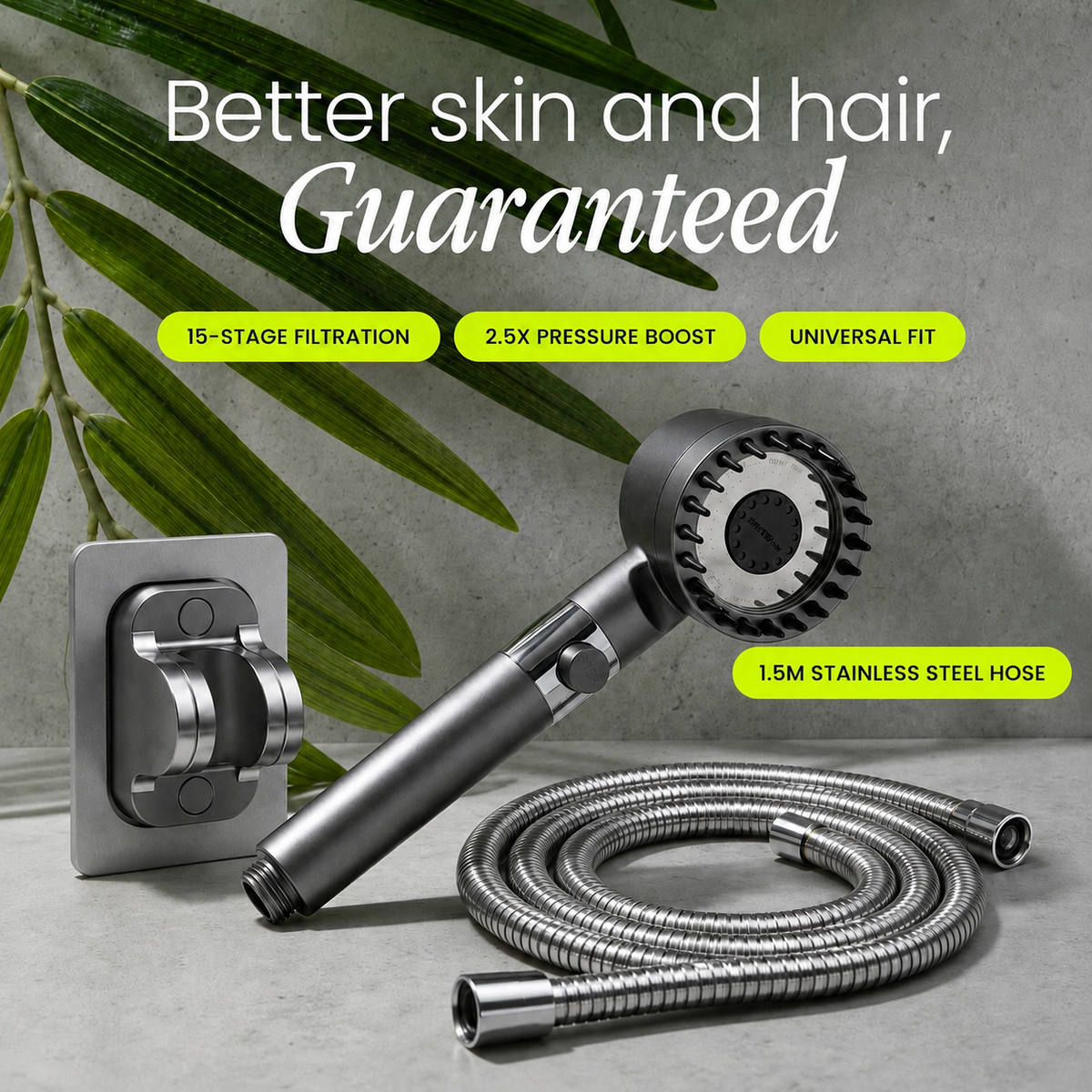 Filtered Water Shower Head with High Pressure Handheld Spray and Replaceable Filter Cartridge - Image 7