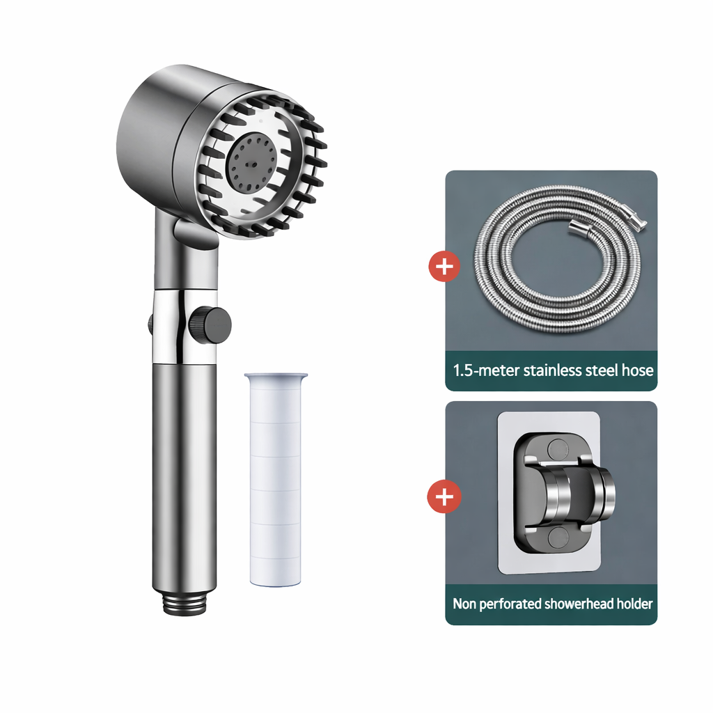 Filtered Water Shower Head with High Pressure Handheld Spray and Replaceable Filter Cartridge - Image 9