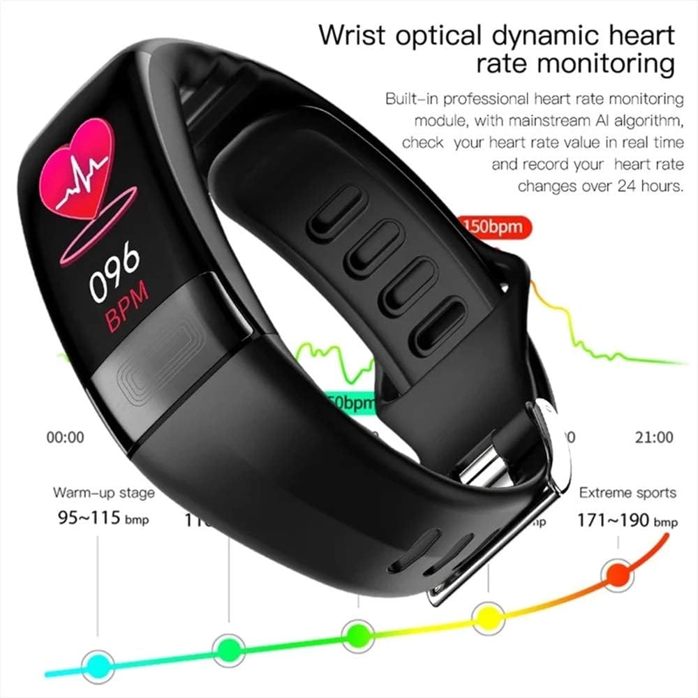 Fitness Tracker Heart Rate Monitor Wearable Health Silicone Adjustable Ecg - Image 3
