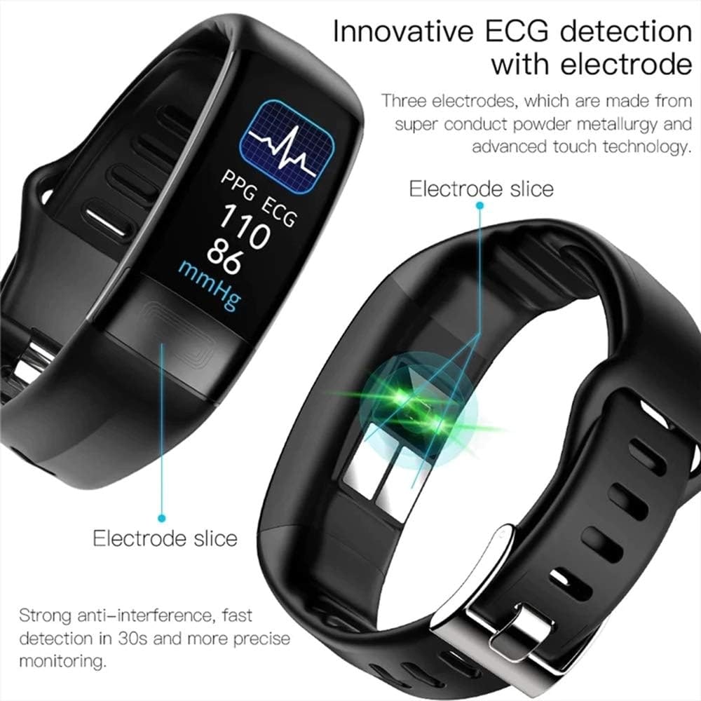 Fitness Tracker Heart Rate Monitor Wearable Health Silicone Adjustable Ecg - Image 4