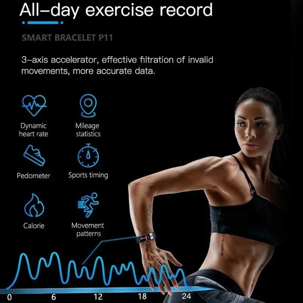 Fitness Tracker Heart Rate Monitor Wearable Health Silicone Adjustable Ecg - Image 7