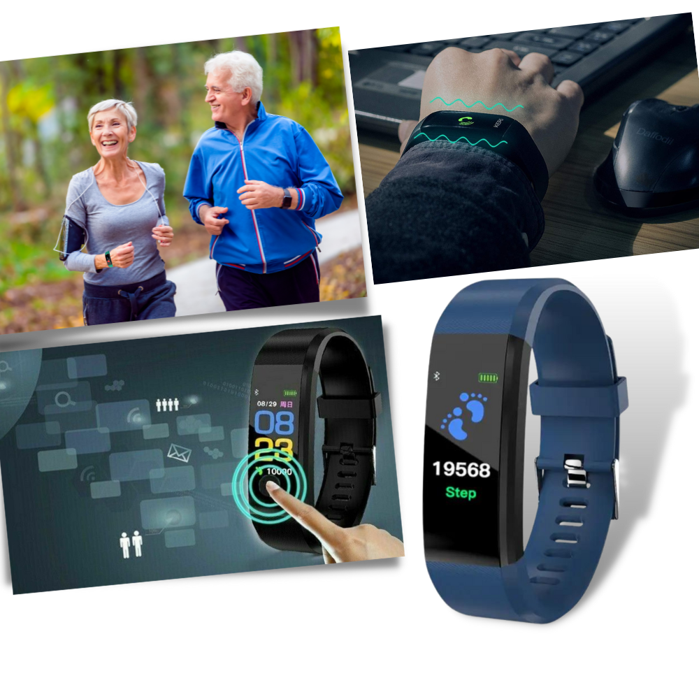 Fitness Tracker Watch with Heart Rate Monitor Step and Distance Tracking for Seniors - Image 1