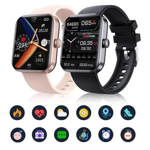 Fitness Tracking Smartwatch Heart Rate Monitor Touchscreen Waterproof Silicone - Image 3