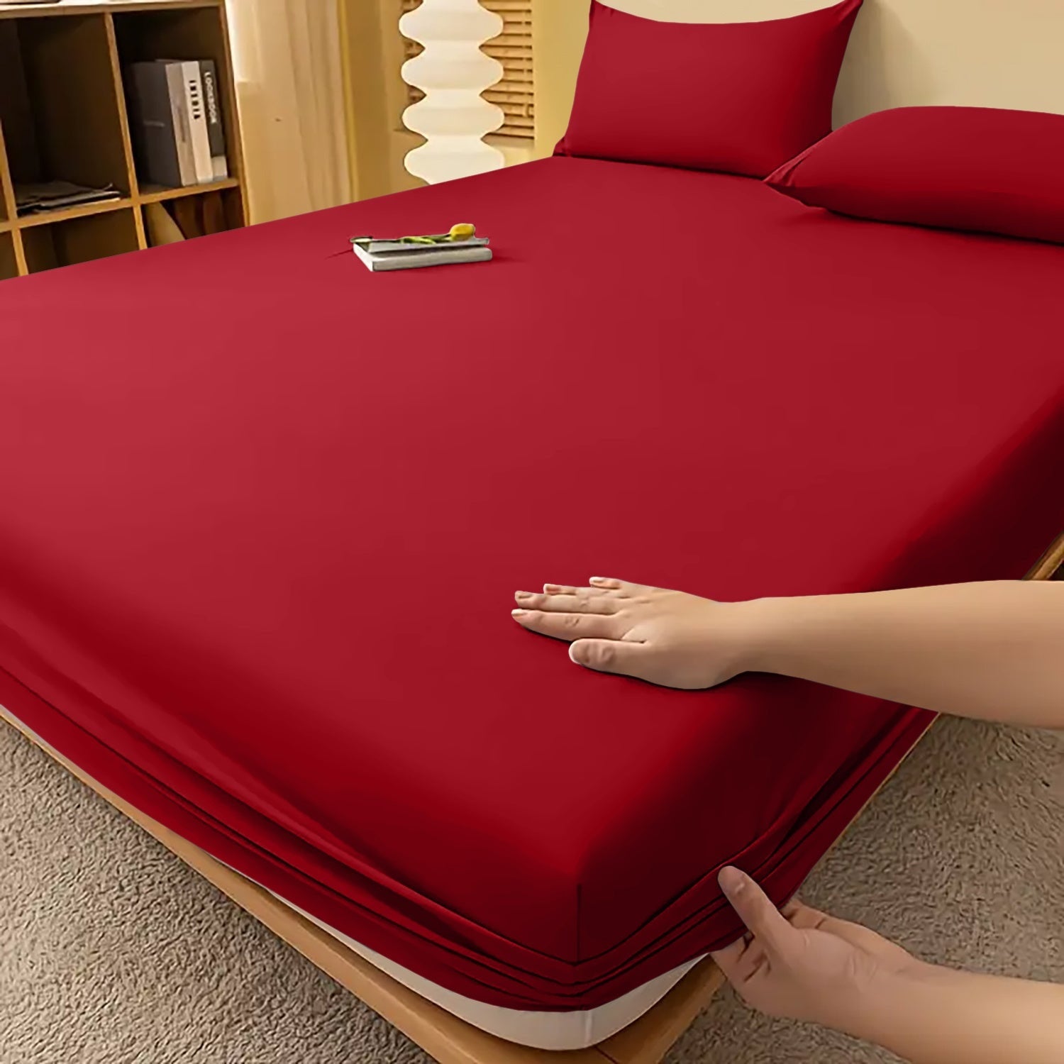Fitted Bed Sheet Egyptian Cotton with Extra Deep Pocket and Cooling Technology Twin Set - Image 13