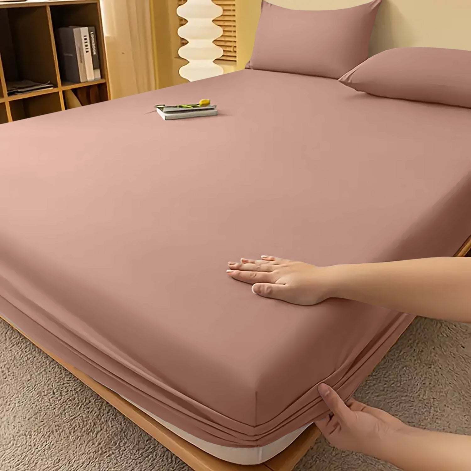 Fitted Bed Sheet Egyptian Cotton with Extra Deep Pocket and Cooling Technology Twin Set - Image 15